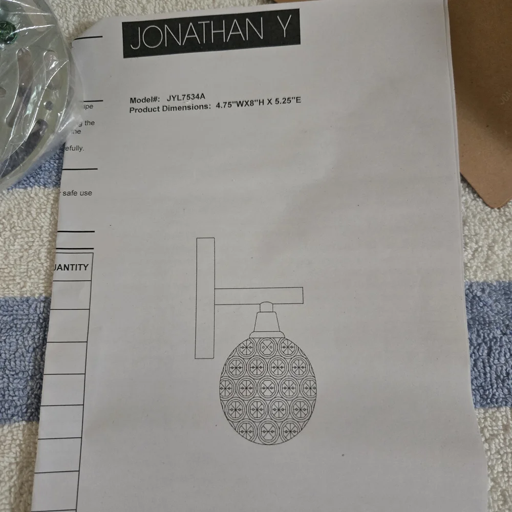 Jonathan Y - Crystal Wall Sconce